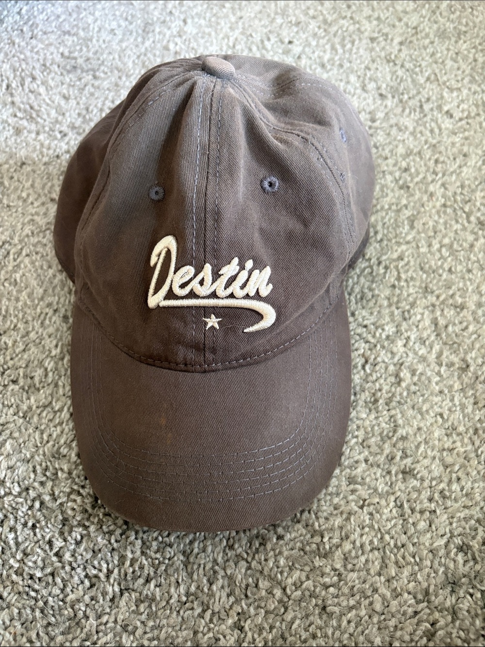 Destin Embroidered Brown Baseball Cap